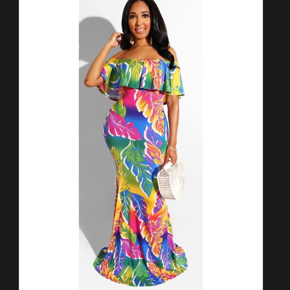 Touchdolls Dresses & Skirts - Bright Tropical Mermaid Maxi